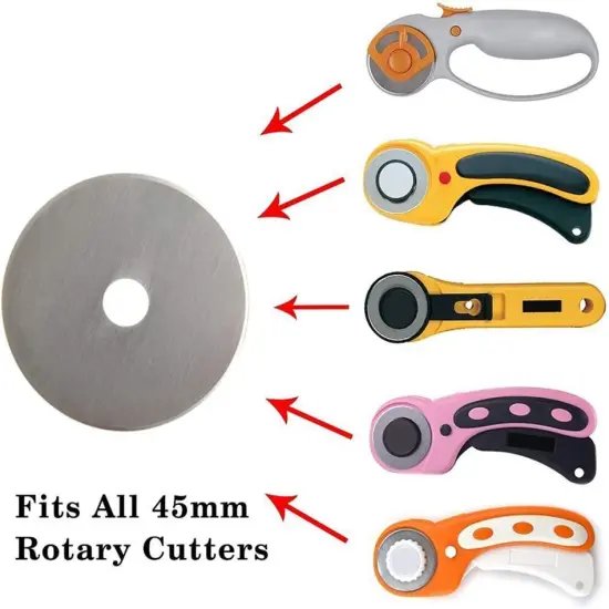 Rotary Cutter Blades 45mm 10 Pack Fits Fiskars, Olfa, Martelli, Dremel, Truecut, DAFA Rotary Cutter Replacement for Quilting Scrapbooking Sewing Arts &Crafts, Sharp and Durable {4}