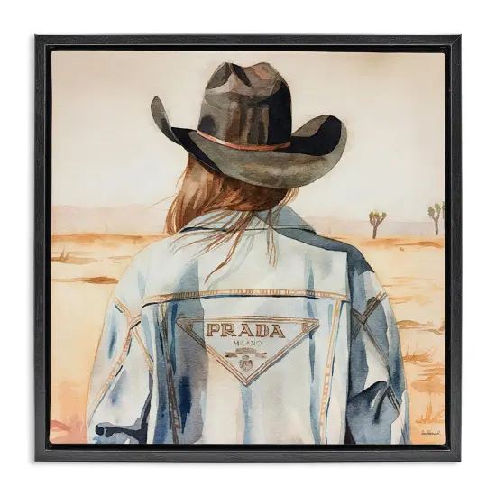 Stupell Industries Glam Desert Cowgirl Floater Framed Canvas Wall Art Design by Amanda Greenwood {1}