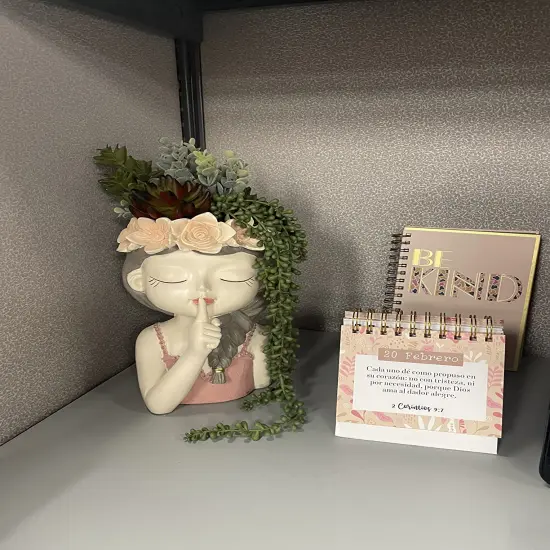 Small Fairy Succulent Plant Pot Face Planters Pots Head Flowerpot Cute Little Girl with Drainage Hole Succulent Cactus Flower Head Planters {5}