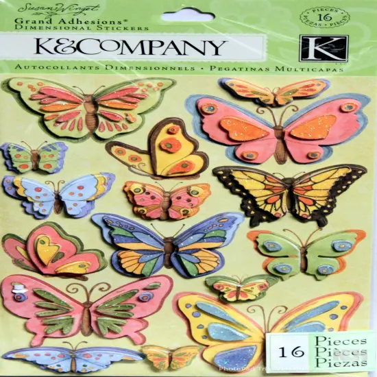 K & Company Susan Winget Spring Blossom Butterfly Grand Adhesions Dimensional Stickers {1}