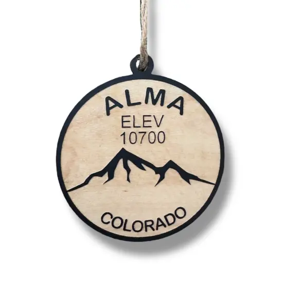 Ornament - Black - Alma Colorado elevation 10700 feet {1}