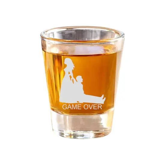 2oz Game Over Shot Glass Wedding Groomsman gift {1}