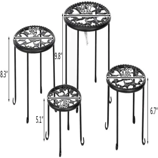 4-in-1 Round Ironwork Floor Display Plant Stand Racks {4}