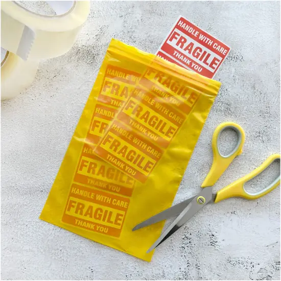 Plymor 6" x 9", Yellow 2 Mil Zipper Reclosable Plastic Bags {4}