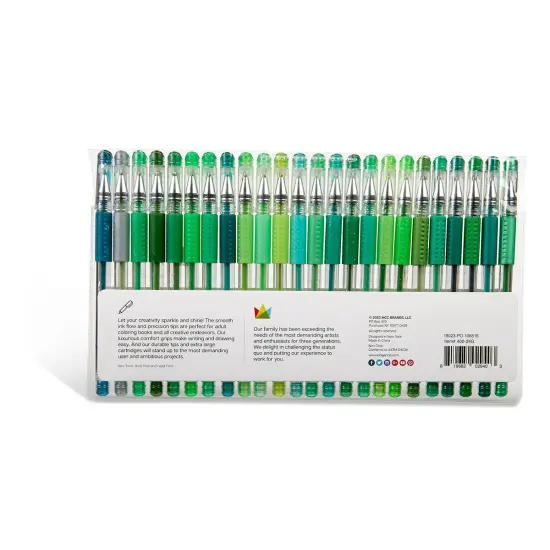 KINGART&reg; Gel Pens, Soft Grip, 24 Green Tone Colors {3}