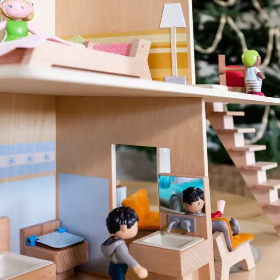 HABA Little Friends Dollhouse Town Villa with 10 Pieces of Furniture Multicolor {4}