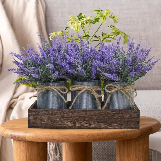 Set of 3 Artificial Lavender Plants &ndash; Rustic Farmhouse Table D&eacute;cor {2}