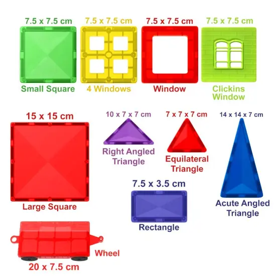 Magnetic Tiles Blocks Building Set for Kids &ndash; Learning Educational Toys for Boys Girls for Age 3-8 Year-Old &ndash; Birthday Present Gift (57PC) {2}