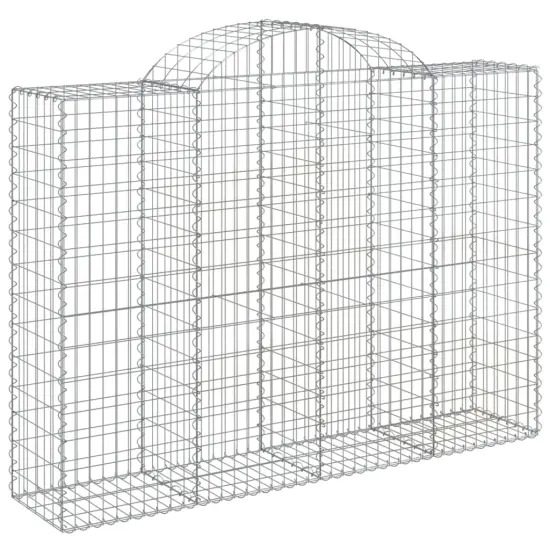 vidaXL Arched Gabion Basket 78.7"x19.7"x55.1"/63" Galvanized Iron {2}