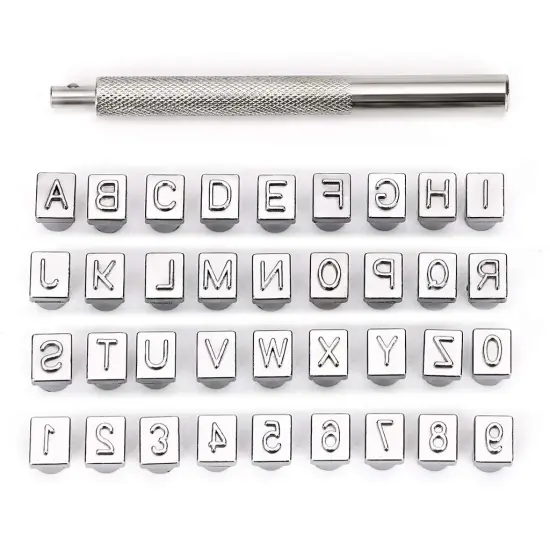 36 Pieces Capital Letters and Numbers Stamp Set, 1/4&rdquo; / 6mm Alphabet Stamp Tools Set Leather Craft Stamping Tools Leather Art Craft Tool (6mm ) {2}