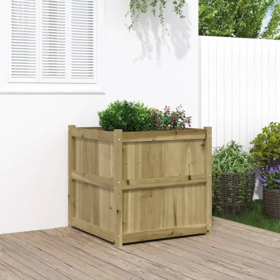 vidaXL Garden Planter 27.6"x27.6"x27.6" Impregnated Wood Pine {1}