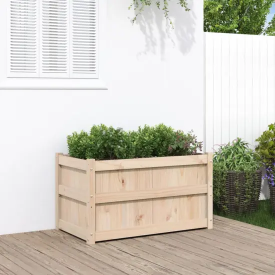 vidaXL Garden Planter 35.4"x19.7"x19.7" Solid Wood Pine {1}