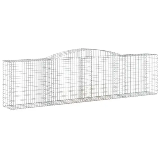 vidaXL Arched Gabion Basket 157.5"x19.7"x39.4"47.2" Galvanized Iron {2}