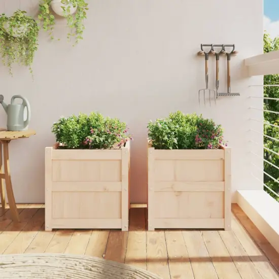 vidaXL Garden Planters 2 pcs Solid Wood Pine {3}
