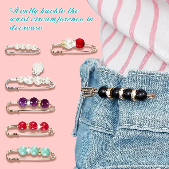 18 Piece Pearl Brooch Pins Women Decorative Safety Pins Clothing Shawl Clips Artificial Pearls Brooch Elegant Cardigan Collar Clips for Women Dress Skirt Sweater(Bright Style) {5}