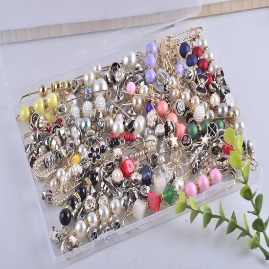 Charms for Socks 140pcs Brooches and Pins for Women Brooch Pins Button Pins Rhinestone Pearl Bling Gold Junk Sock Jewelry Charms Brooch Pins Bulk Decorative Safety Pins for Shoes Clothes Hats Pant {4}
