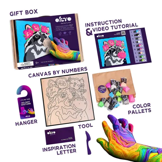 OKTO Clay-by-Numbers Kit &ndash; &ldquo;Raccoon&rdquo; (11.4&rdquo; x 11.4&rdquo;) {2}