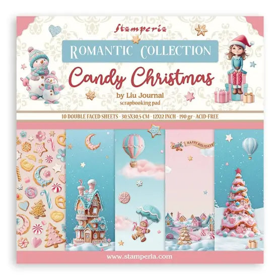 Stamperia Scrapbooking Pad 12"x12" 10/Pkg-Candy Christmas {1}