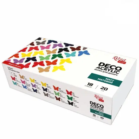 Rosa Talent Matt Acrylic Paint Set for Decor 18 colors (0.68 oz each) {2}