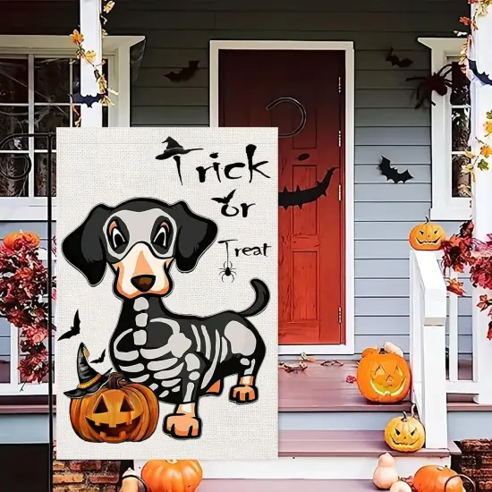 Halloween Trick or Treat Garden Flags 12x18(Halloween Dog) {4}