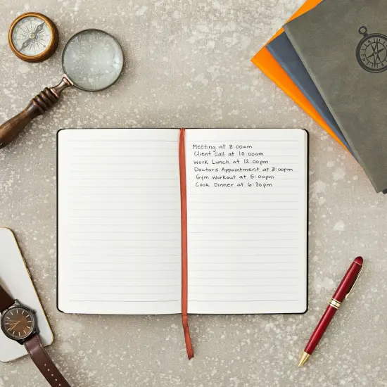 4 Pack A5 Nautical Leather Journal for Men, Lined Lay-Flat Notebooks for Writing, 96 Sheets/192 Pages (4 Colors) Multicolor {2}