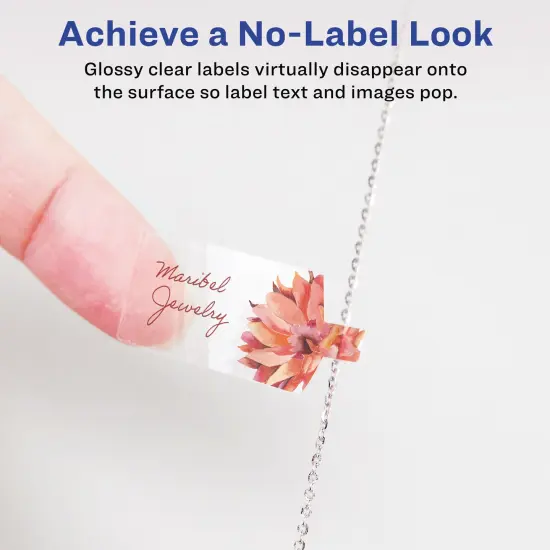 Avery Glossy Clear Barbell Labels with Sure Feed, .5" x 2.5" {2}