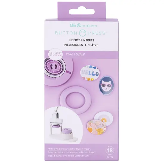 We R Button Press Insert 19/Pkg-Small Oval (45mm) {1}