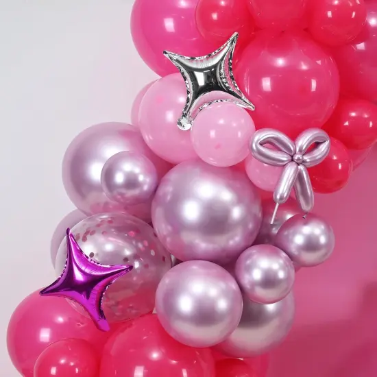 Hot Pink Balloons Garland Arch Kit (Hot Pink - Star) {3}