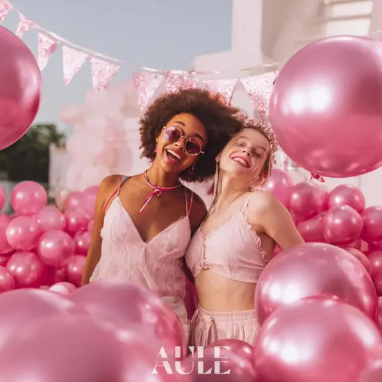 Party Balloons 50 Pcs 12 inch Pink Metallic Chrome (Pink) {2}