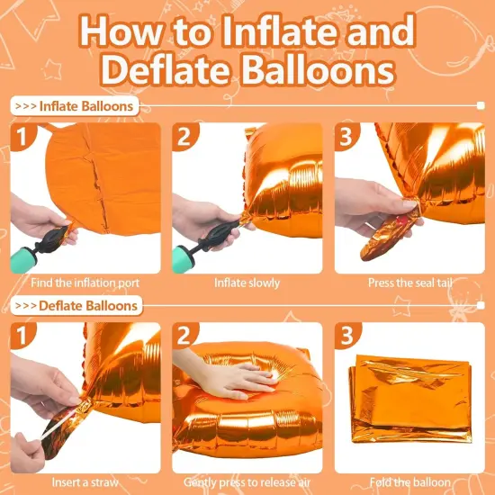 Orange Square Foil Balloons Wall Backdrop Double Sided(C01 - Orange) {2}