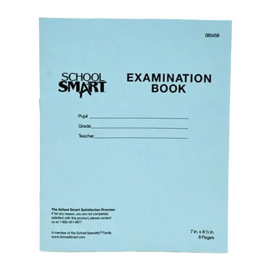 School Smart Examination Blue Books, 7 x 8-1/2 Inches, 8 Pages, Pack of 100 {1}