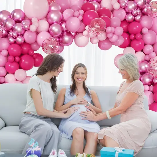 168 Pcs Hot Pink Balloon Garland (Pink) {5}