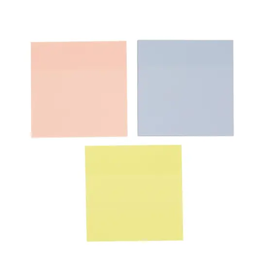 12-Pack 3x3-Inch Transparent Sticky Notes, 5.2mil Clear Plastic Self-Stick Sheets in Blue, Yellow, and Pink for Notes, Annotations, and Bookmarks, 50 Sheets per Pad, 600 Sheets Total Multicolor {6}