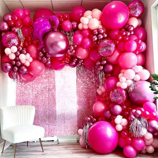Pink Balloons Garlands Arch Kit (Hot Pink Pastel Pink) {5}