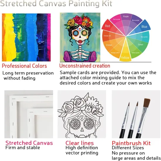 Painting for adults Stretched Canvas Couples Games Date Night Anniversary Paint Party(Canvas Painting Kits) {5}