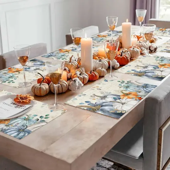 Blue Pumpkin Placemat for Dining Table Decorations(Blue Pumpkin) {4}