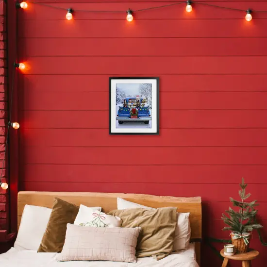 Stupell Industries Christmas Tailgate Dog Truck Framed Print Under Glass, design by Chris Consani {2}