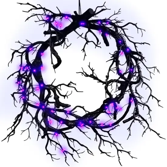 Halloween Black Branch Wreath Signs {1}