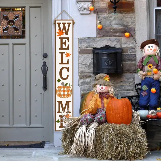 Two Sided Fall Christmas Welcome Sign (Fall) {4}