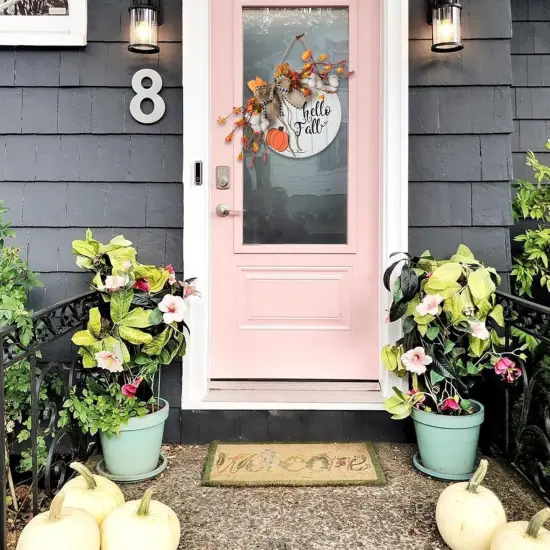 Wreath Thanksgiving Day Wooden Hanging Sign(White) {4}