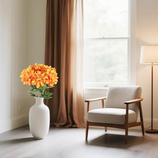 Orange Faux Silk Flowers (Orange) {6}