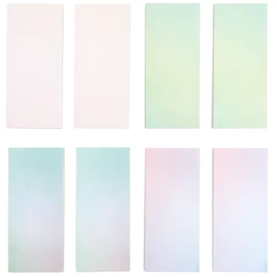 8 Pack Watercolor Pastel Sticky Notes, Gradient Color To Do Notepads (5.5 x 2.35 In, 50 Sheets Per Pad) Multicolor {6}