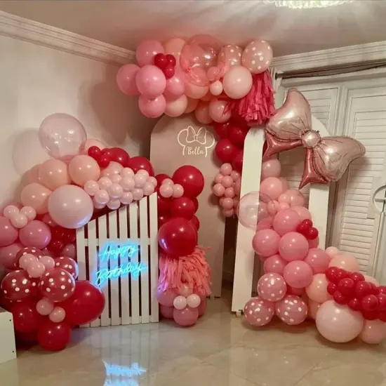 Hot Pink Balloon Arch Kit (Minnie Mouse Balloon Arch) {3}