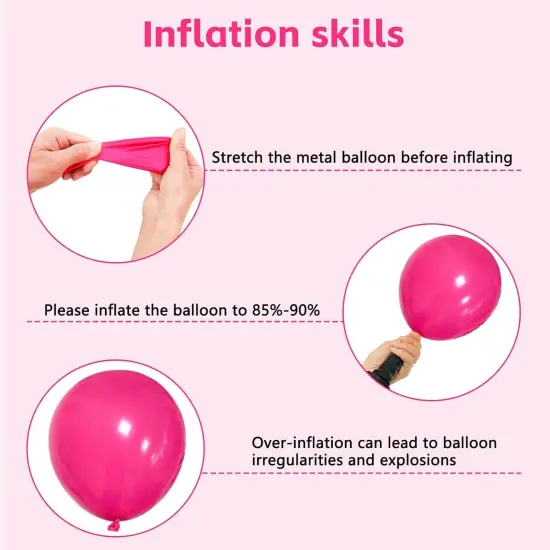 Pink Balloon Arch Garland Kit142 Pcs (Hot Pink Rose Gold) {2}