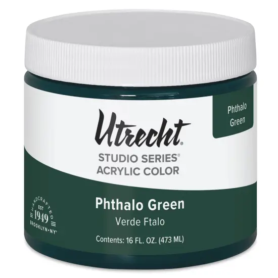 Utrecht Studio Series Acrylic Paint - Phthalo Green, Pint {2}