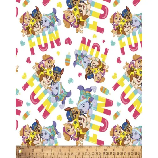 Paw Patrol Popsicle Fun Digital Cotton Print Fabric | By the Yard | Sewing and Crafting | 44 inches wide {1}