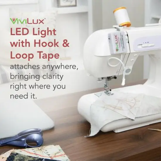ViviLux LED Craft & Sewing Light, 1200 Lumens, Cordless, Adjustable & Rechargeable Task Light for Crafts and Hobbies, Mounts with Hook and Loop Tape {2}