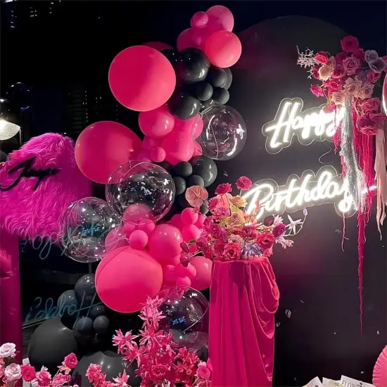 150pcs Hot Pink Balloons Different Sizes Pack (	Hot Pink) {6}
