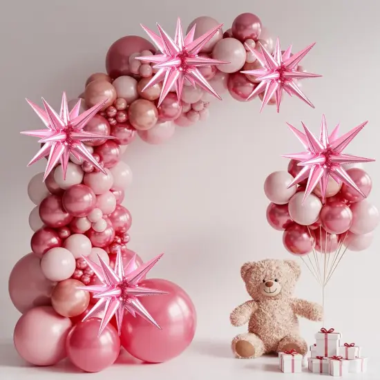 Pink Star Balloons (Pink) {4}