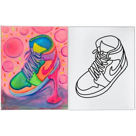 Sneakers Canvas Painting Kit - 8x10 Inches {1}